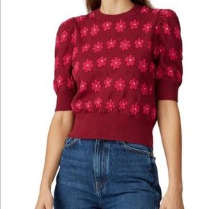 Kate Spade New York Marker Floral Rhubarb Sweater Sz L